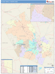 Killeen-Temple Wall Map Color Cast Style